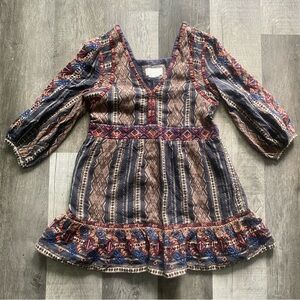 Anthropologie Embroidered Mini Dress